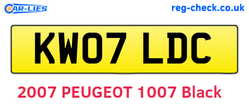 KW07LDC are the vehicle registration plates.