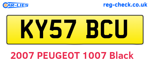 KY57BCU are the vehicle registration plates.