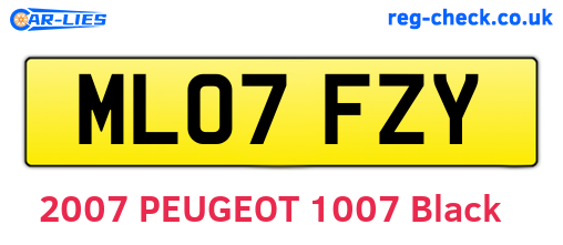 ML07FZY are the vehicle registration plates.