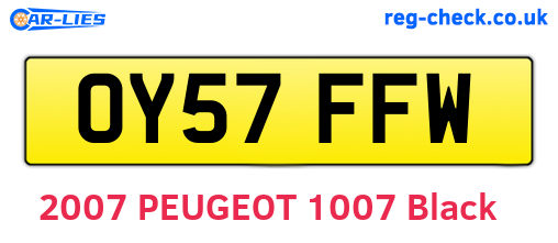 OY57FFW are the vehicle registration plates.