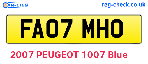 FA07MHO are the vehicle registration plates.