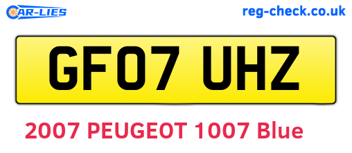 GF07UHZ are the vehicle registration plates.