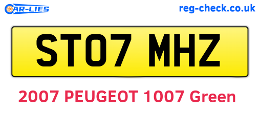ST07MHZ are the vehicle registration plates.