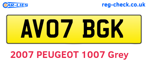 AV07BGK are the vehicle registration plates.