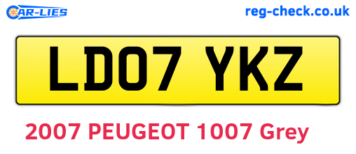 LD07YKZ are the vehicle registration plates.