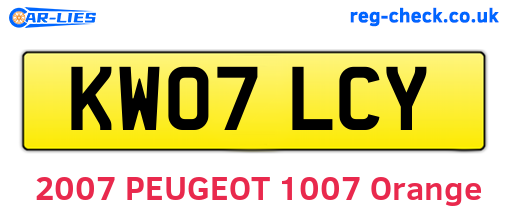 KW07LCY are the vehicle registration plates.