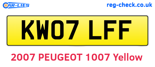 KW07LFF are the vehicle registration plates.