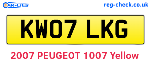 KW07LKG are the vehicle registration plates.