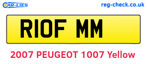R10FMM are the vehicle registration plates.