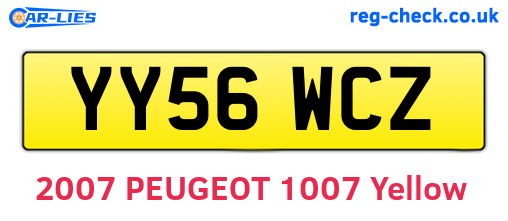 YY56WCZ are the vehicle registration plates.