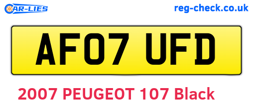AF07UFD are the vehicle registration plates.