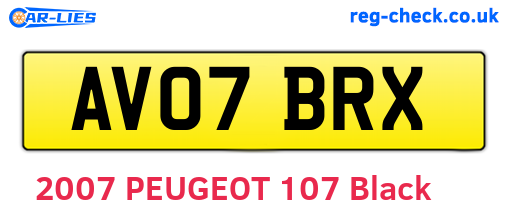 AV07BRX are the vehicle registration plates.