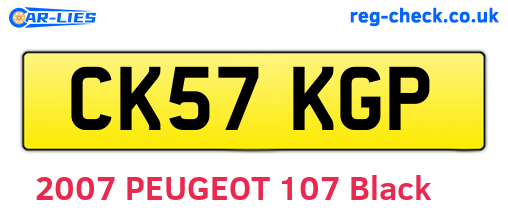 CK57KGP are the vehicle registration plates.