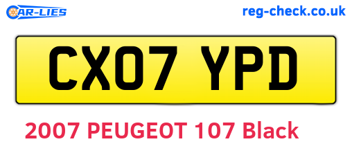 CX07YPD are the vehicle registration plates.