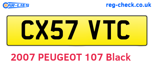 CX57VTC are the vehicle registration plates.