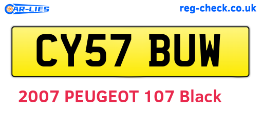 CY57BUW are the vehicle registration plates.