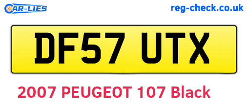 DF57UTX are the vehicle registration plates.