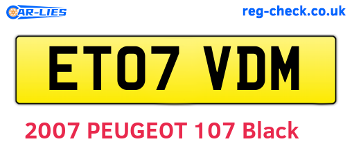 ET07VDM are the vehicle registration plates.
