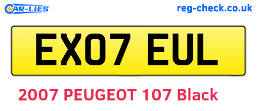 EX07EUL are the vehicle registration plates.