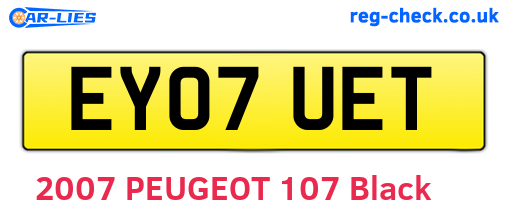 EY07UET are the vehicle registration plates.
