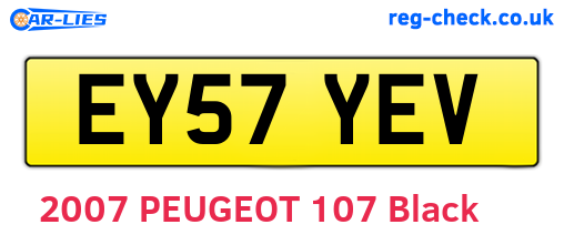 EY57YEV are the vehicle registration plates.