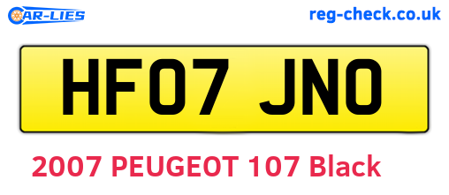 HF07JNO are the vehicle registration plates.