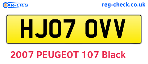 HJ07OVV are the vehicle registration plates.