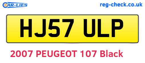 HJ57ULP are the vehicle registration plates.