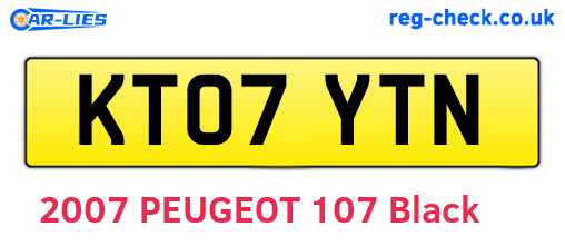KT07YTN are the vehicle registration plates.