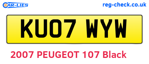 KU07WYW are the vehicle registration plates.