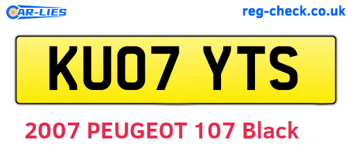 KU07YTS are the vehicle registration plates.