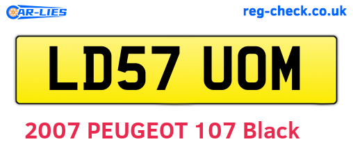 LD57UOM are the vehicle registration plates.