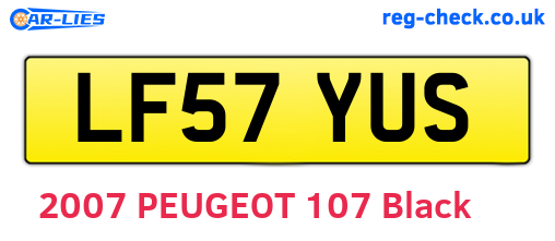 LF57YUS are the vehicle registration plates.