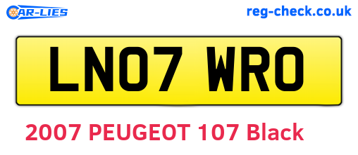 LN07WRO are the vehicle registration plates.