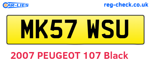 MK57WSU are the vehicle registration plates.