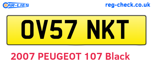 OV57NKT are the vehicle registration plates.