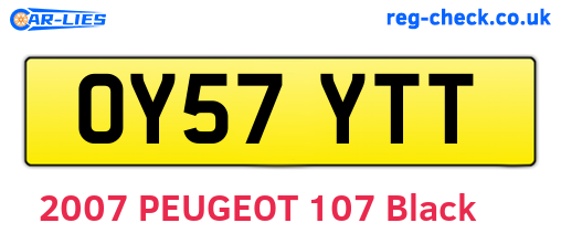 OY57YTT are the vehicle registration plates.