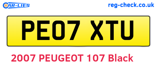PE07XTU are the vehicle registration plates.