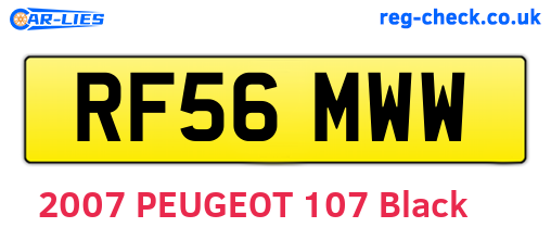 RF56MWW are the vehicle registration plates.