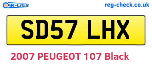SD57LHX are the vehicle registration plates.
