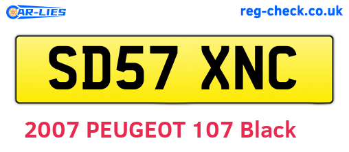 SD57XNC are the vehicle registration plates.