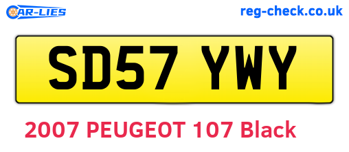 SD57YWY are the vehicle registration plates.