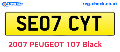 SE07CYT are the vehicle registration plates.