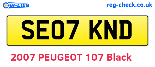 SE07KND are the vehicle registration plates.
