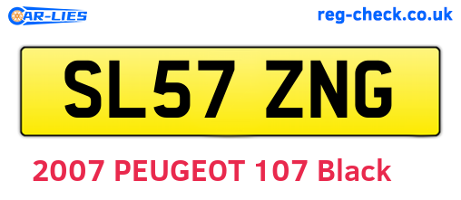 SL57ZNG are the vehicle registration plates.