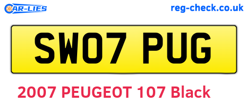 SW07PUG are the vehicle registration plates.