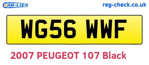 WG56WWF are the vehicle registration plates.