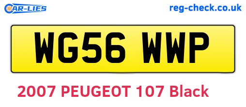 WG56WWP are the vehicle registration plates.