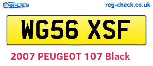 WG56XSF are the vehicle registration plates.