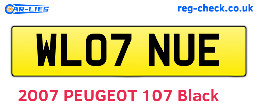 WL07NUE are the vehicle registration plates.